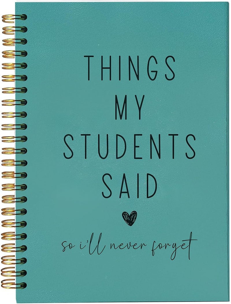 bitCNY Teacher Gift Spiral Notebook Teal, Thank You Gift for Teacher, Teacher Appreciation Gifts, Keepsake Journal, Teacher Notebooks for School Supplies, Home & Office, Spiral Bound 5.5x8.5 - Image 1